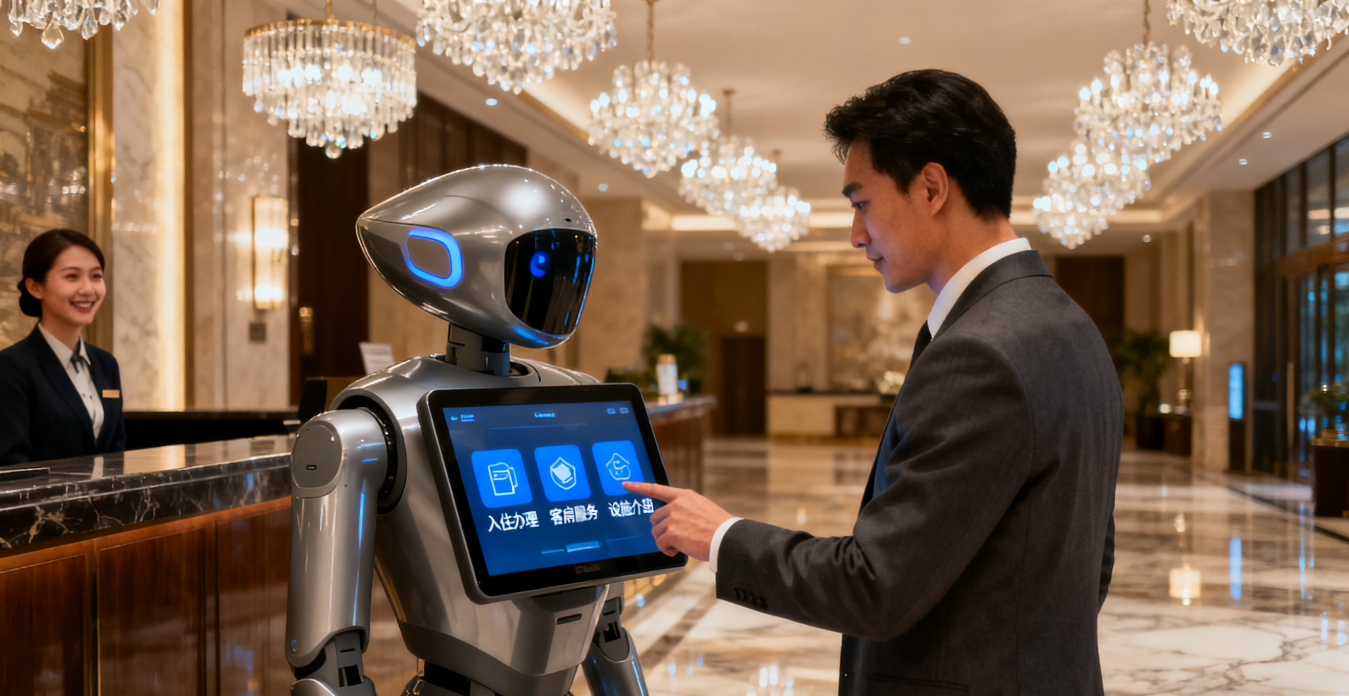工業(yè)顯示器在酒店迎賓機器人中的應用